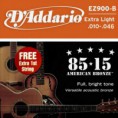 ENCORDOAMENTO D'ADDARIO VIOLÃO DE AÇO 010 BRONZE EZ900-B + 1ª CORDA EXTRA